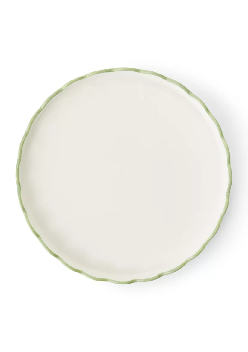 Green Rim Scallop Large Serving Tray | Belk