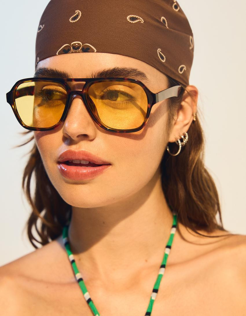 Retro-style sunglasses - Accessories - Women | Bershka UK