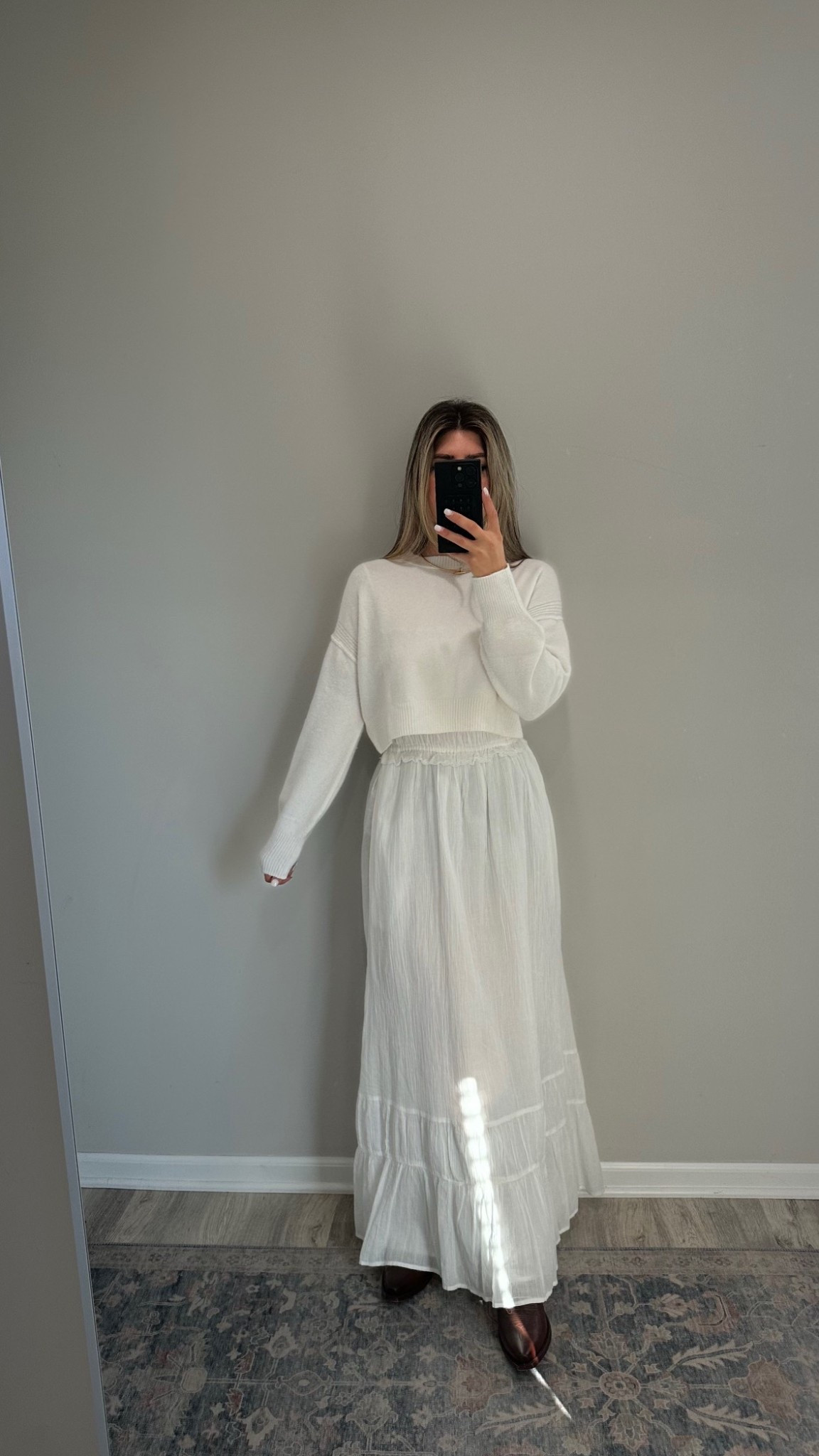 Western ootd 
crop sweater
maxi dress
Tecovas - Annie cowboy boots


#LTKStyleTip #LTKFindsUnder100 #LTKShoeCrush