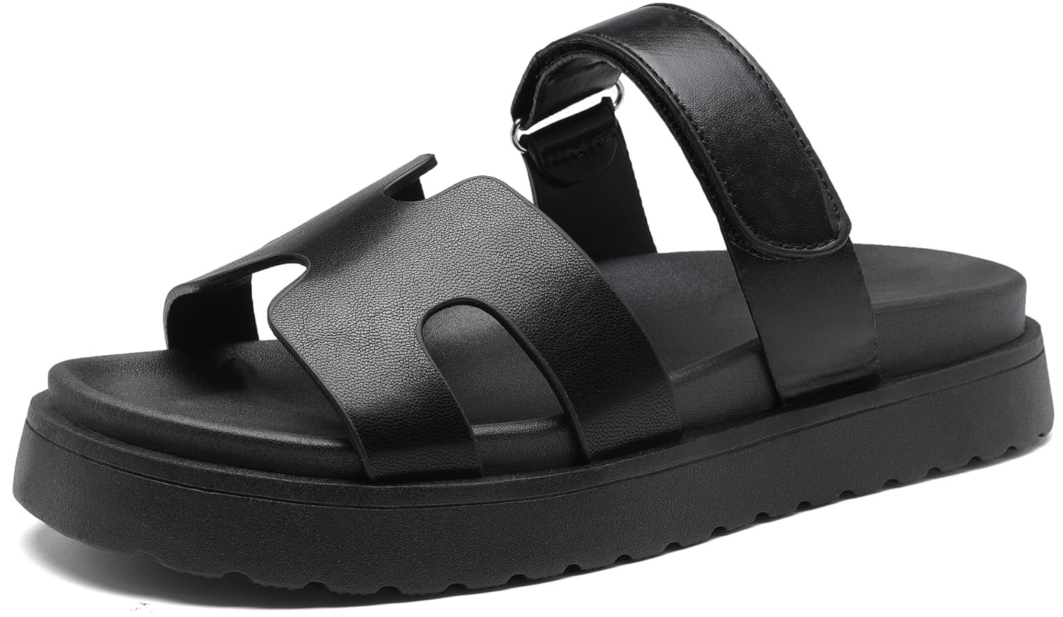 Women's Thick Platform Slide Sandals anti-slip Sole Open Toe Strap Summer Flats Shoes | Amazon (US)