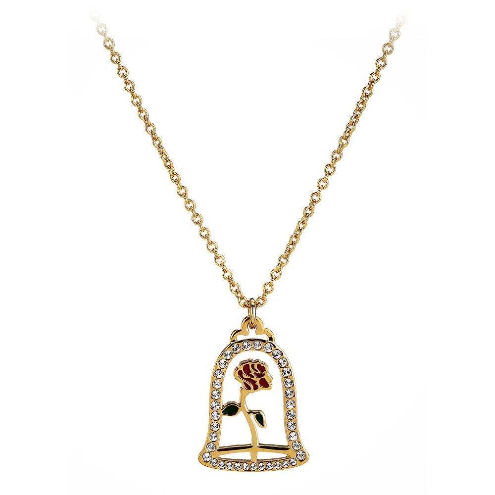 Beauty and the Beast Enchanted Rose Necklace by Arribas | Disney Store