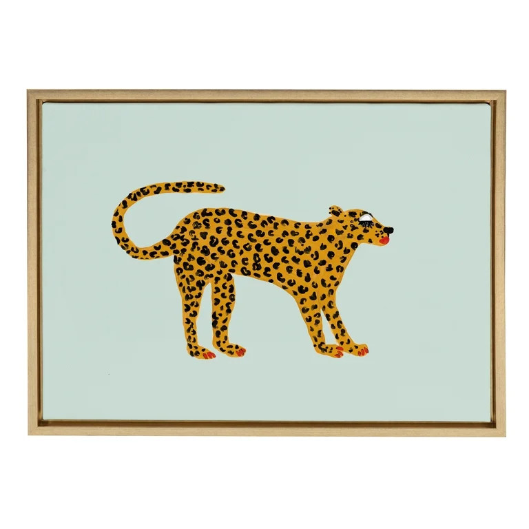 Kate and Laurel Sylvie Glam Cat Framed Canvas Art Print, 18" x 24", by Bouffants and Broken Heart... | Walmart (US)