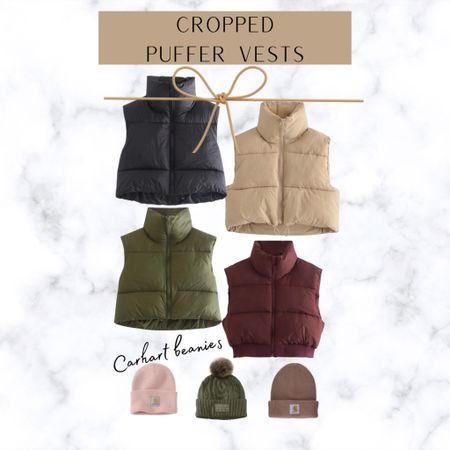 Puffer Vests! They are the new trend this year for teens and women! Gift guides. Cropped vests. Beanies. Carhart beanies. Hats. Puffer vests  

#LTKSeasonal #LTKHoliday #LTKGiftGuide