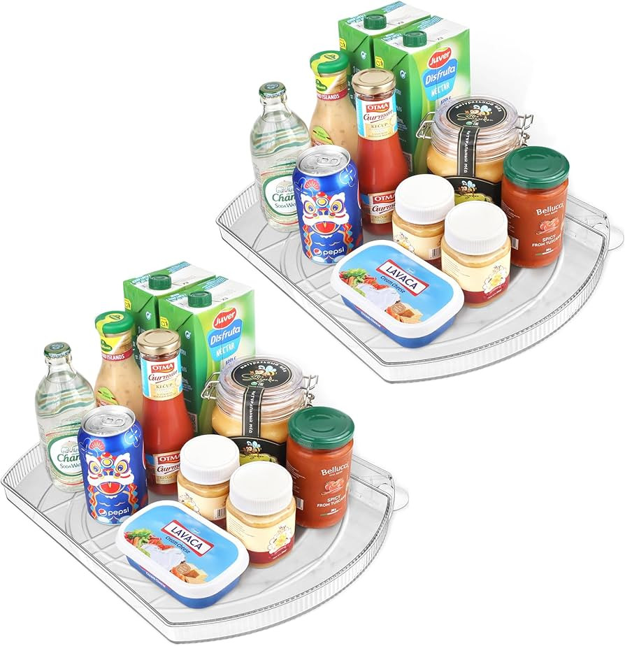 FIRJOY Lazy Susan Turntable for Refrigerator, Square Turntable Organizer for Fridge Cabinet, Pant... | Amazon (US)