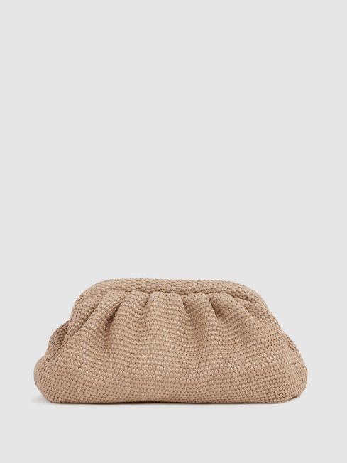 Raffia Clutch Bag | Reiss UK