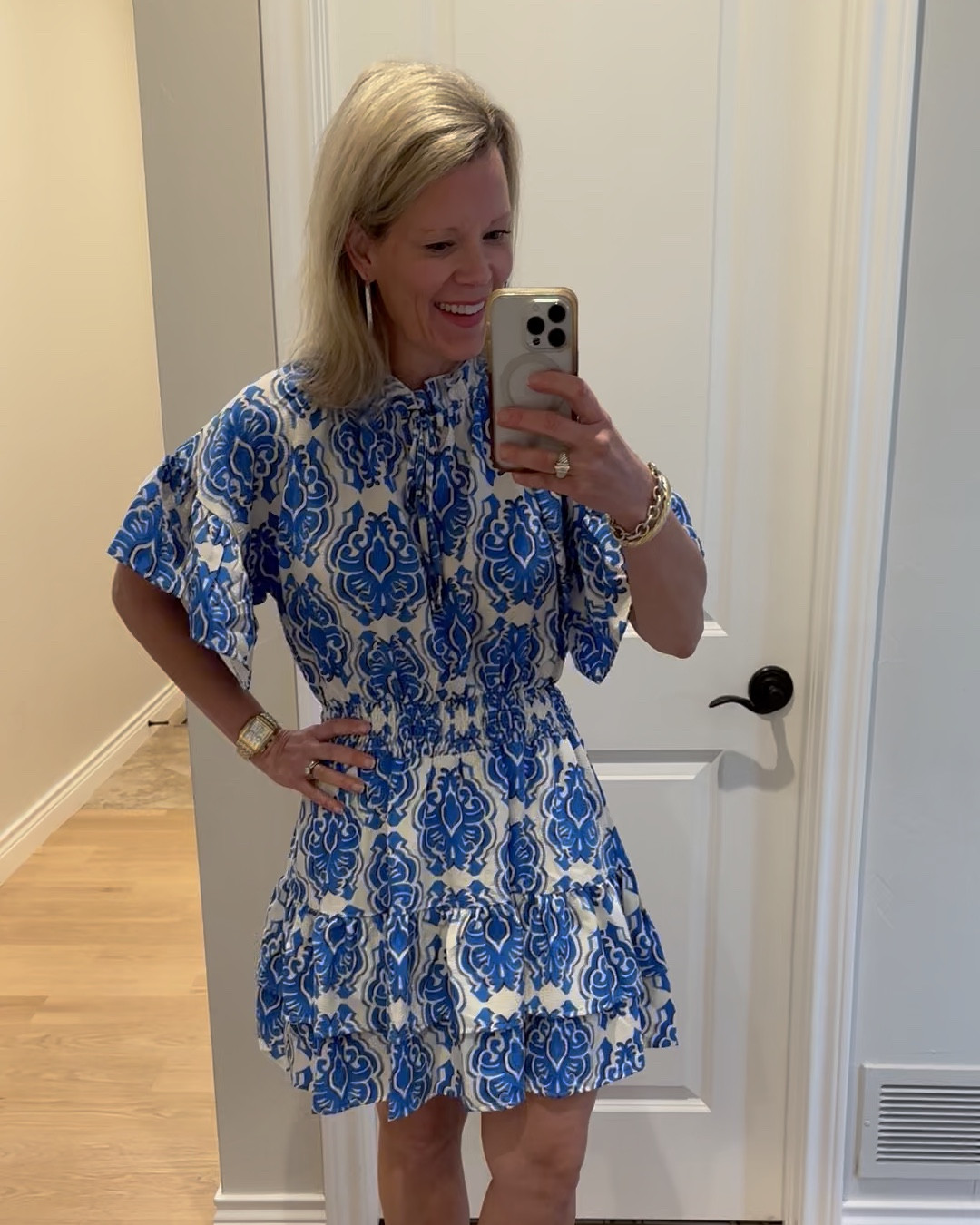 Such a darling blue and white summer dress. It is a lightweight material and fits true to size. It is super comfortable and a great length. Love all the sweet little feminine details. The only problem with Avara is things sell out so quickly so I would get this one now because the price and the quality are great!

#LTKSeasonal #LTKParties #LTKFindsUnder100