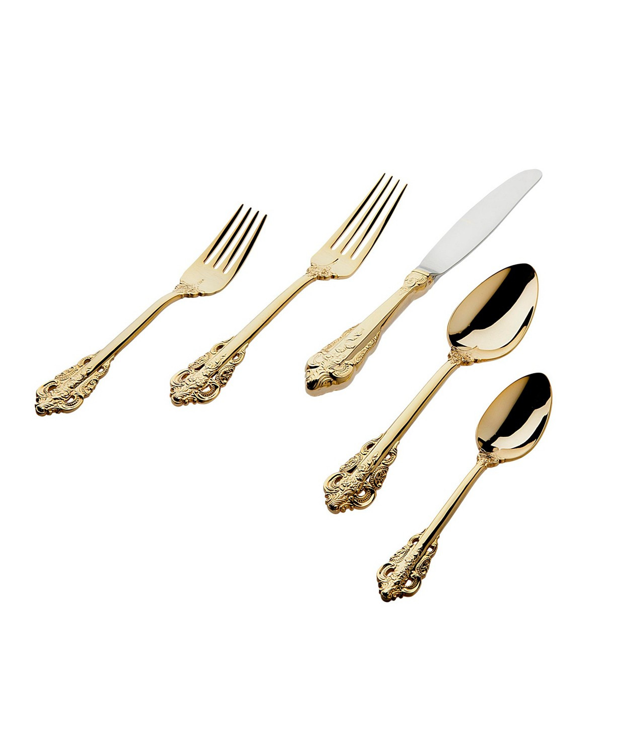 Godinger 18/10 Baroque Gold 20-PC Flatware Set, Service for 4 & Reviews - Flatware - Dining - Mac... | Macys (US)