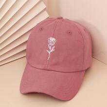 pc Unisex Yk Style Printed Rose Sun Protection Baseball Cap Suitable For Spring And Autumn Daily Wear | SHEIN