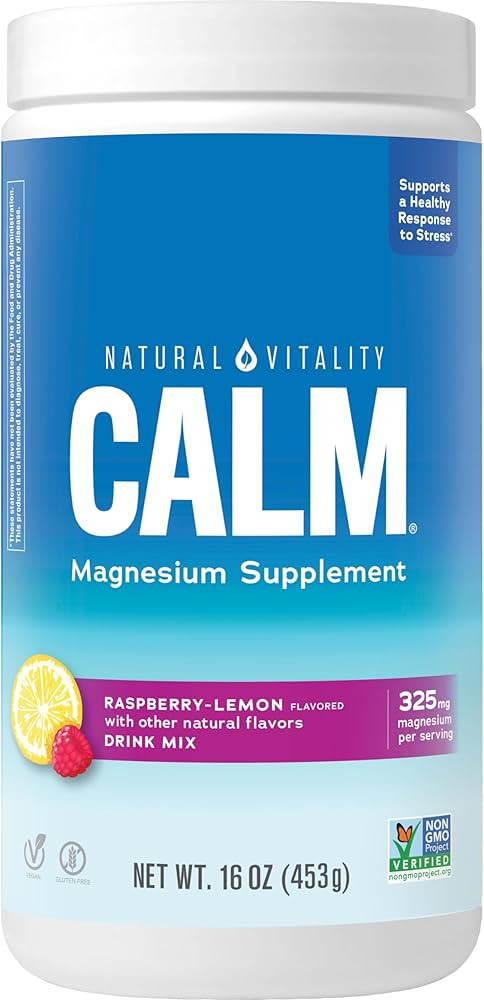 Natural Vitality Calm, Magnesium Citrate Supplement, Anti-Stress Drink Mix Powder, Gluten Free, V... | Amazon (US)