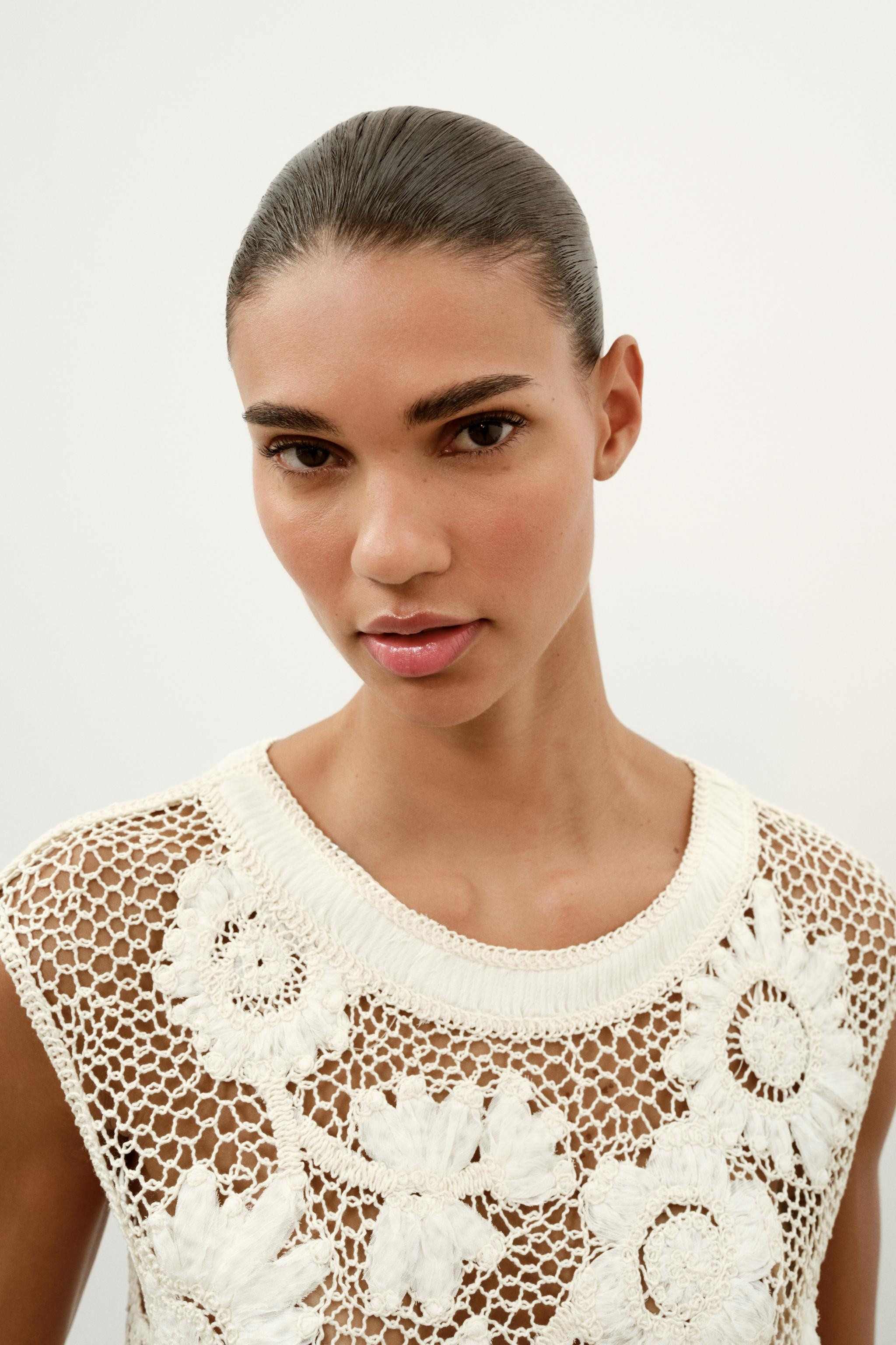 CROCHET FLORAL TOP | Zara US