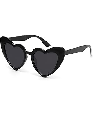 Heart Sunglasses for Women Trendy Cat Eye Love Shaped Sunglasses Vintage Lovely Retro Cute Sun Gl... | Amazon (US)
