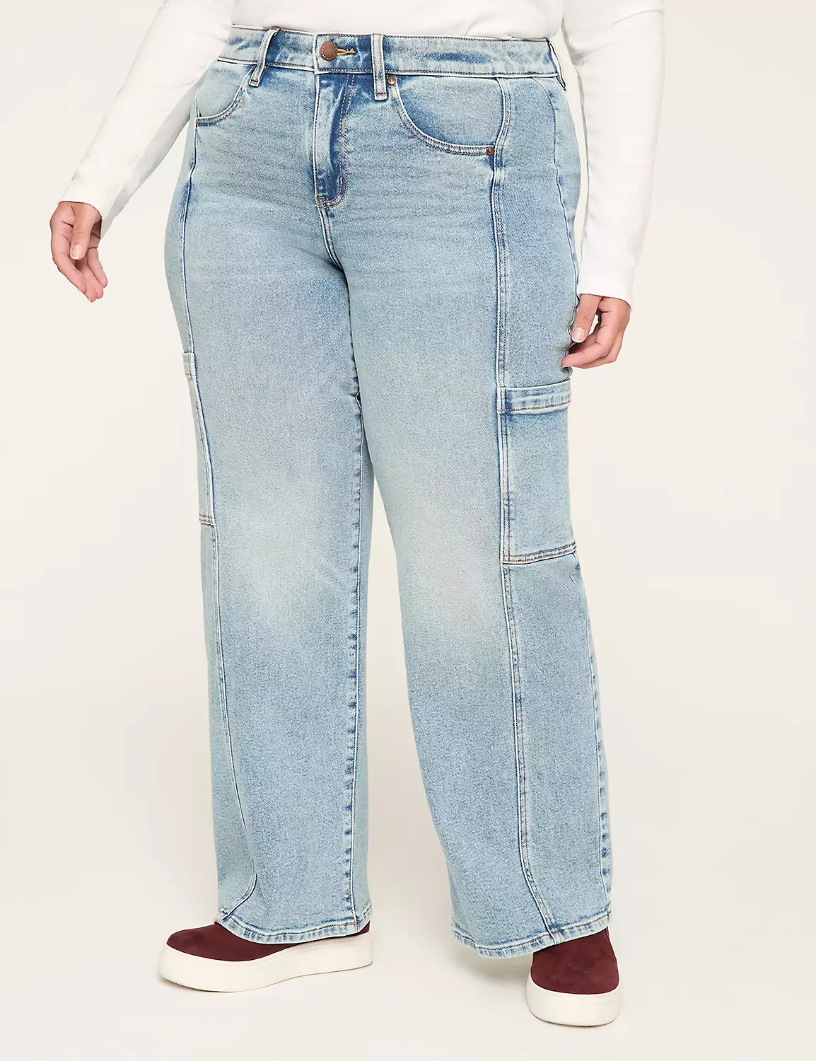 Relaxed Straight Fit Cargo Jean | Lane Bryant (US)
