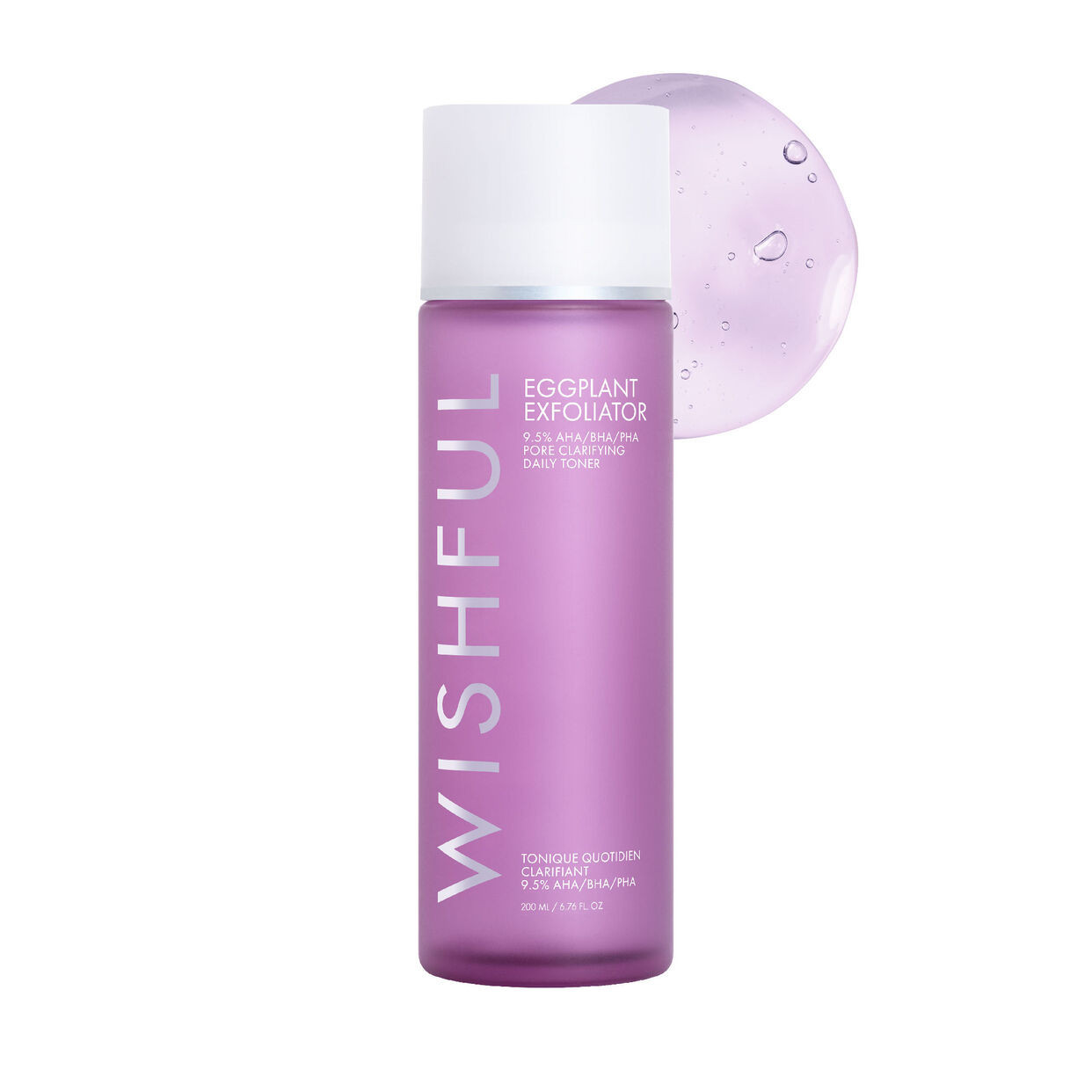 WISHFUL Eggplant Exfoliator: 9.5% AHA, BHA & PHA Pore Clarifying Daily Toner | Huda Beauty UK