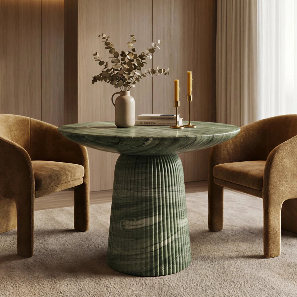 Foundry Select Faux Travertine Bistro Table Tithi Concrete Patio Table For Indoor And Outdoor Use | Wayfair North America