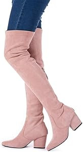 N.N.G Women Over the Knee Boots Block Winter Thigh High Suede Low Above Flat Long OTK Best Autumn... | Amazon (US)