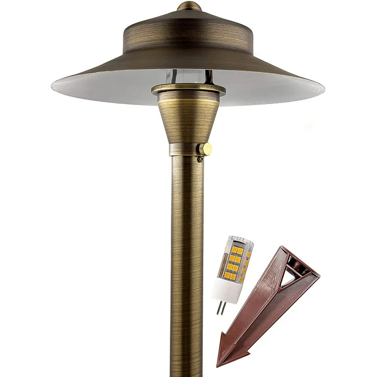 MIK Solutions 120 Brass LED Low Voltage Pathway Lights with 4W G4 Bulb and Stake | Walmart (US)