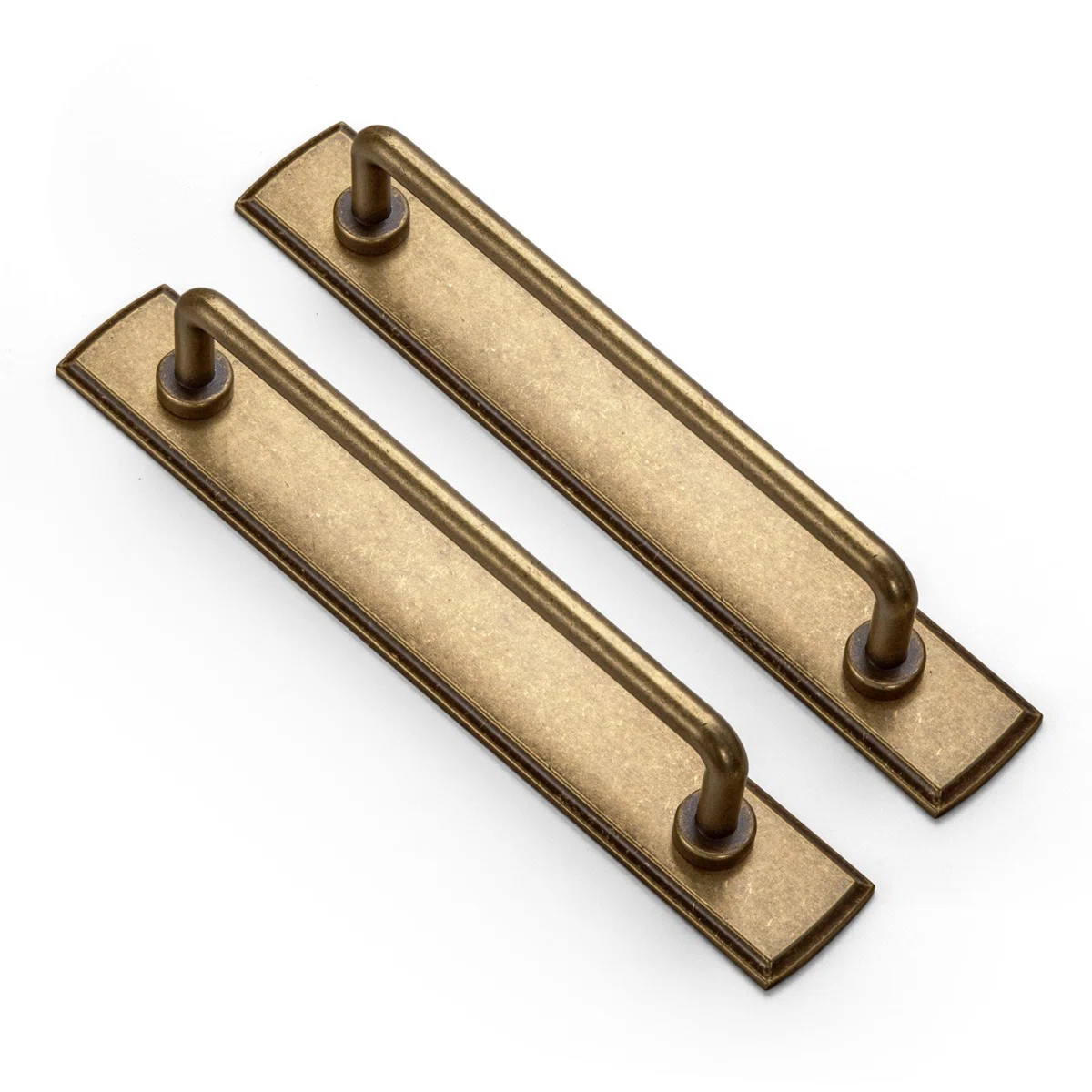 Goo-Ki  5" Zinc Alloy Distressed Backplate(style G011) Bar Pull Multipack,Antique Brass  (Set of ... | Wayfair North America