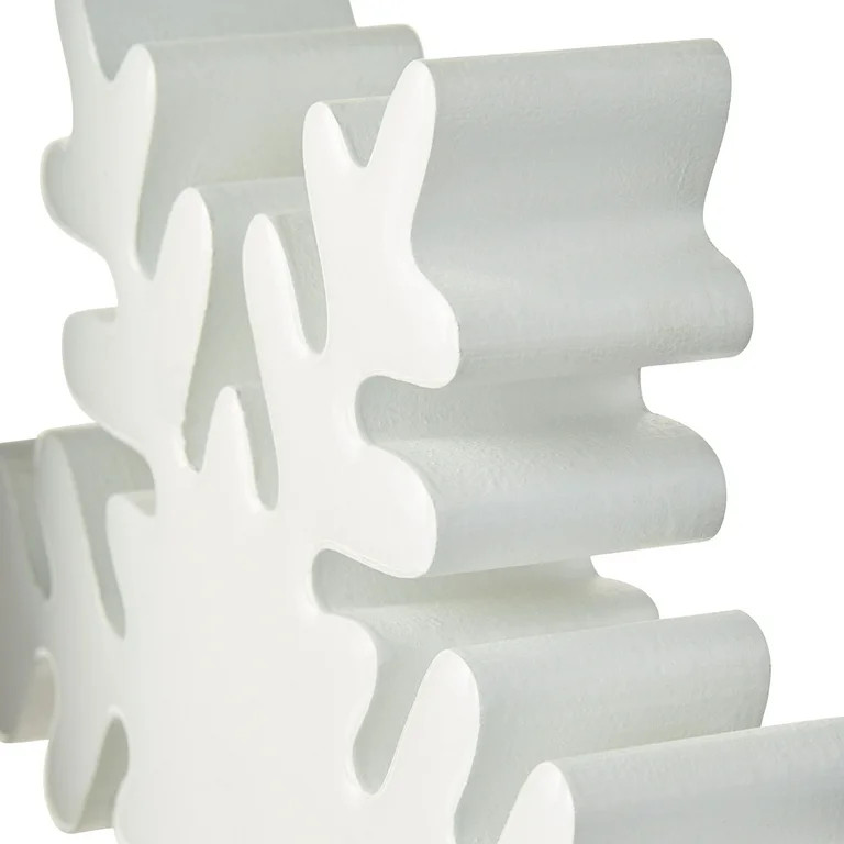 Large Wood Snowflake Christmas Decoration, 8 in x 7 in, White, by Holiday Time | Walmart (US)
