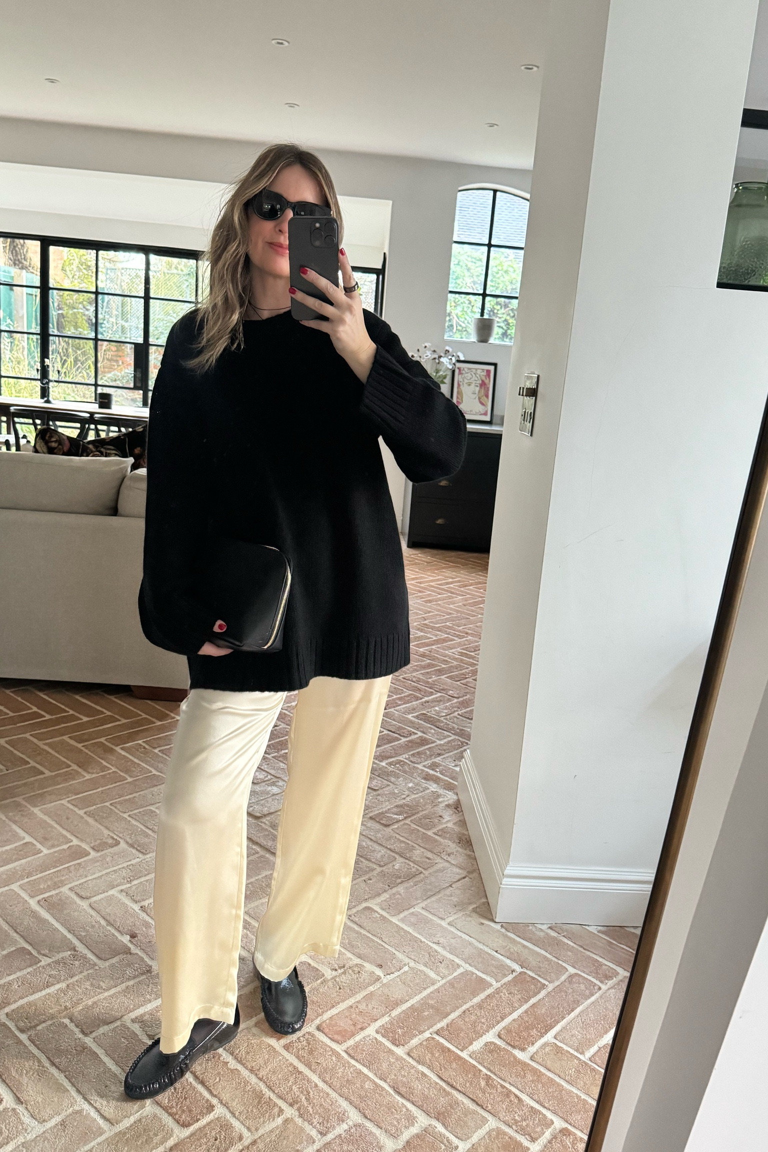 Oversized Knit + Silk Cream Trousers + Loafer | Casual Outfit | Pub Outfit | Reformation | Brunch Outfit | Date Night 

#LTKgrwm #LTKeurope #LTKstyletip