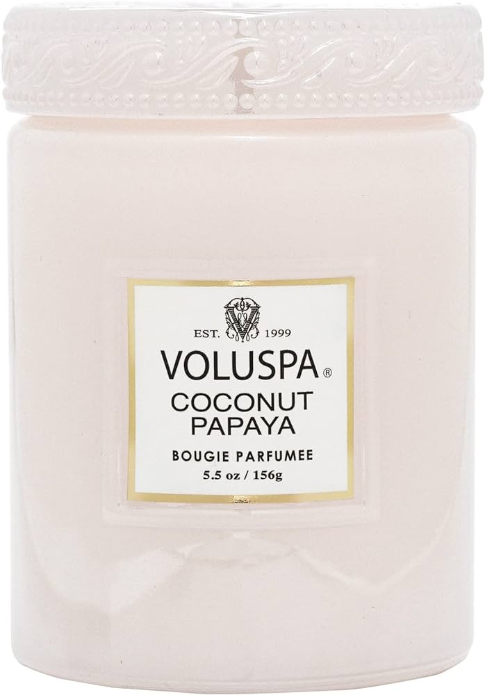 Voluspa Coconut Papaya Candle | Small Glass Jar | 5.5 Oz. | 50 Hour Burn Time | Hand-Poured Cocon... | Amazon (US)