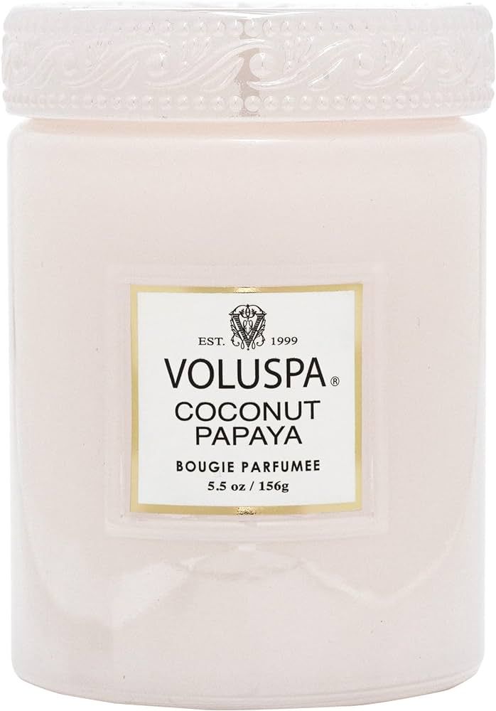 Voluspa Coconut Papaya Candle | Small Glass Jar | 5.5 Oz. | 50 Hour Burn Time | Hand-Poured Cocon... | Amazon (US)