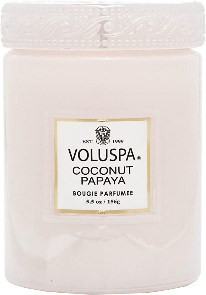 Voluspa Coconut Papaya Candle | Small Glass Jar | 5.5 Oz. | 50 Hour Burn Time | Hand-Poured Cocon... | Amazon (US)