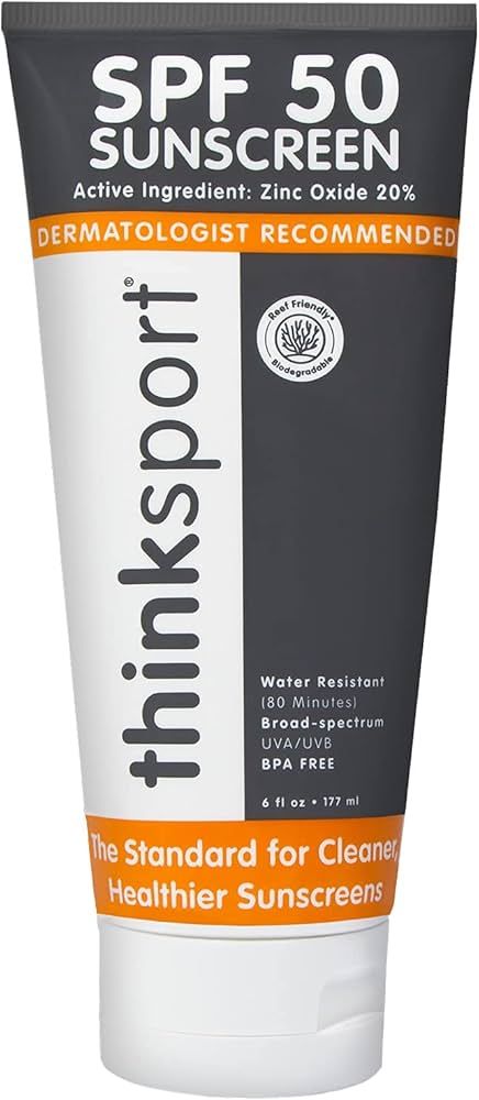 Thinksport SPF 50+ Mineral Sunscreen – Safe, Natural Sunblock for Sports & Active Use - Water R... | Amazon (US)