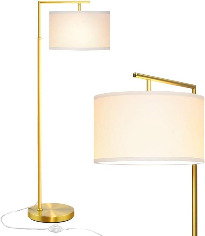 Gold Floor Lamp for Living Room, Modern 5' Tall Stand Up Light, Montage Overhangs Reading Lamps, ... | Amazon (US)