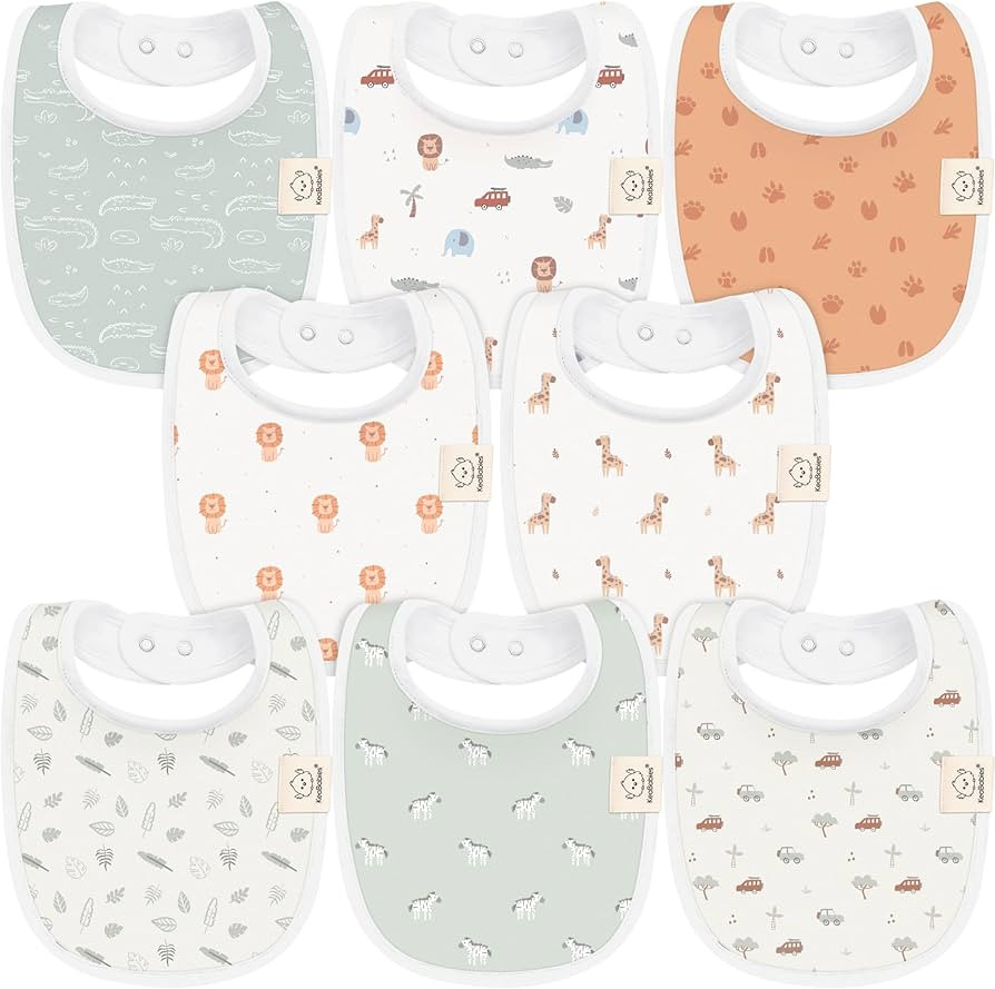 8-Pack Organic Baby Bibs for Boys, Girls - Soft Cotton Drooling and Teething Baby Bibs, Baby Girl... | Amazon (US)