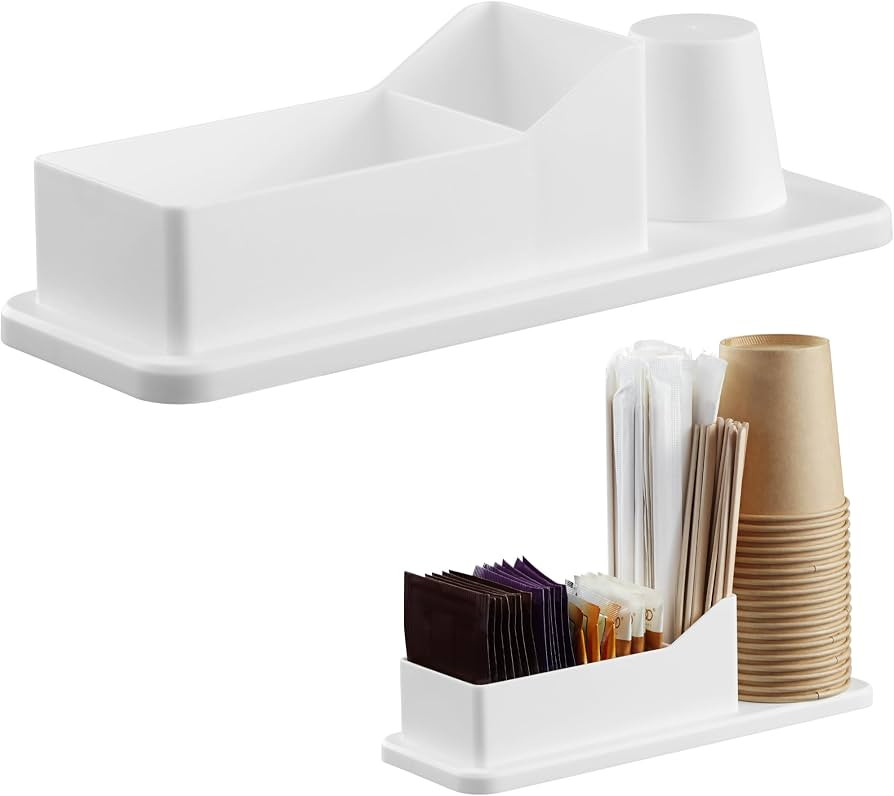 Navaris Small Coffee Station Organizer - Tea and Coffee Condiment Supplies Holder with Stacking C... | Amazon (US)