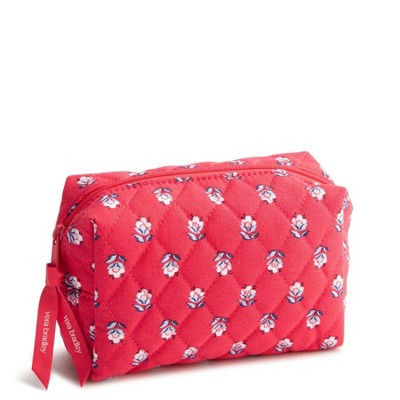 Vera Bradley Hibiscus Bluebell Ditsy Essential Small Storage Travel Pouch - Red | Target