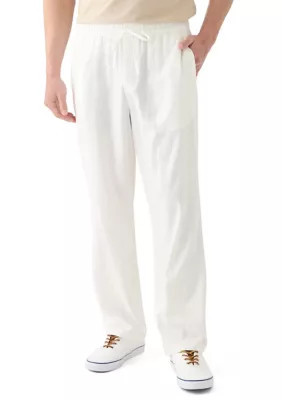 Magaschoni Men's Linen Drawstring Pants, White, Medium | Belk