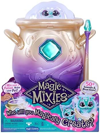 Magic Mixies Magical Misting Cauldron with Interactive 8 inch Blue Plush Toy and 50+ Sounds and Reac | Amazon (US)