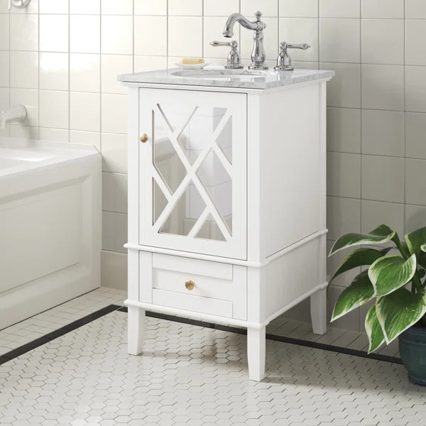 Iridenta 21'' Free-standing Single Bathroom Vanity with Marble Vanity Top | Wayfair North America