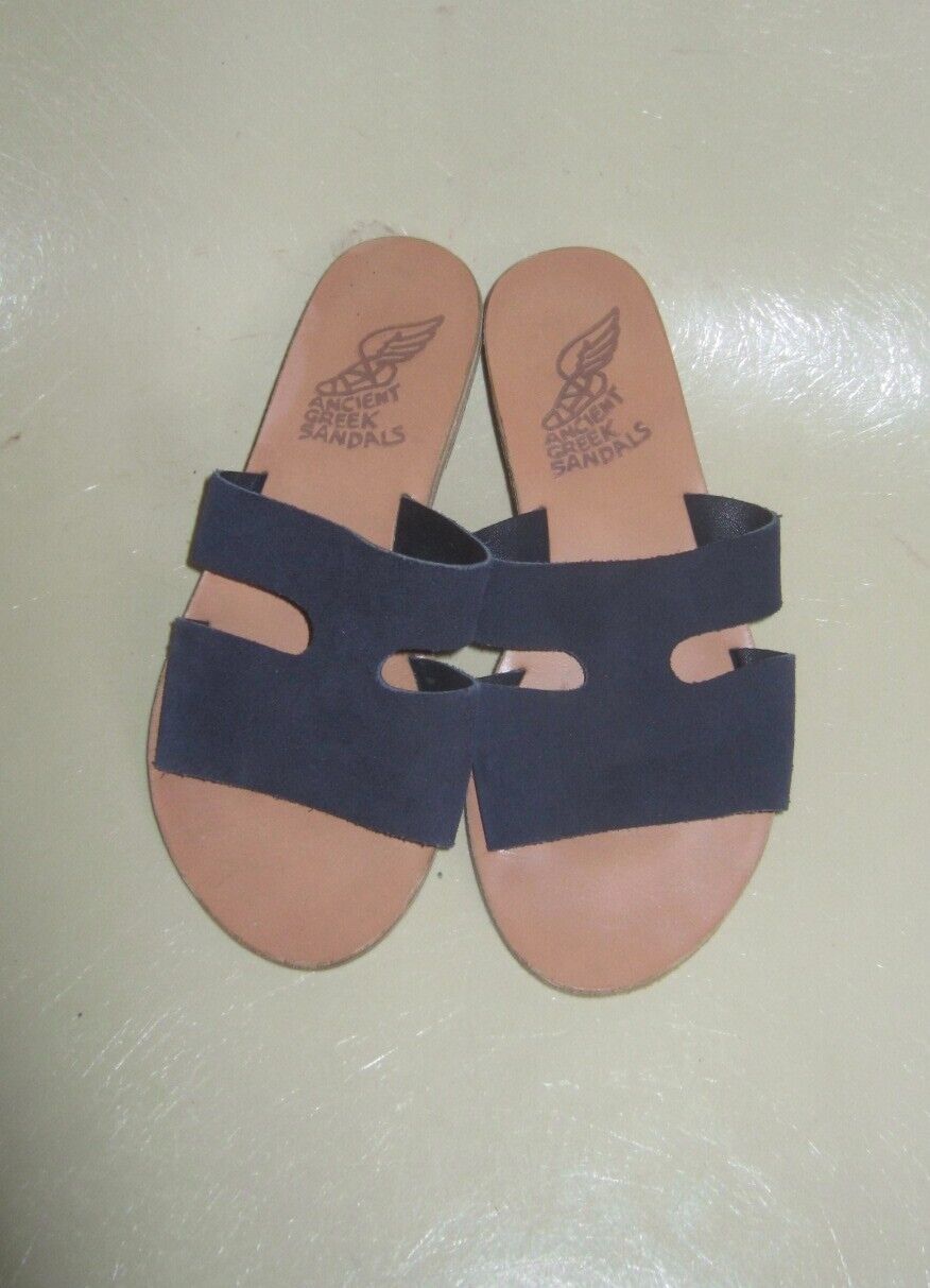 ANCIENT GREEK SANDALS APTEROS Navy Leather Sandals Womens 35  | eBay | eBay US