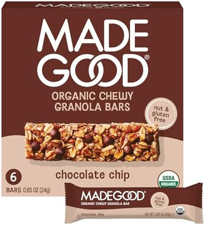 MadeGood Chocolate Chip Granola Bars, 6 Healthy Snack Bars, 0.85 oz Each | Amazon (US)