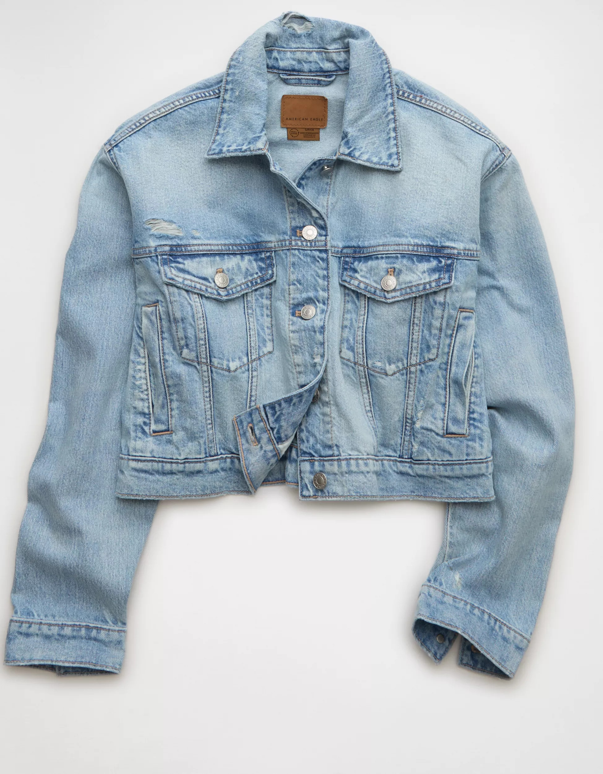 AE Cropped Denim Jacket | American Eagle Outfitters (US & CA)