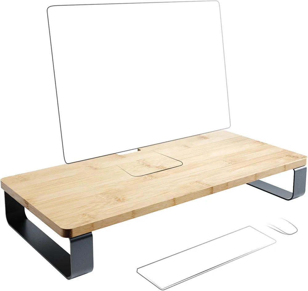 KD Essentials – Soporte de monitor y elevación de pantalla hechos de madera de bambú y metal ... | Amazon (ES)