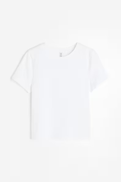 H & M - Fitted T-shirt - White | H&M (US + CA)