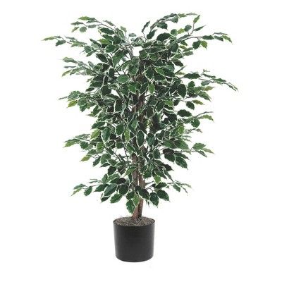 Artificial Variegated Ficus Bush - Green (4") | Target