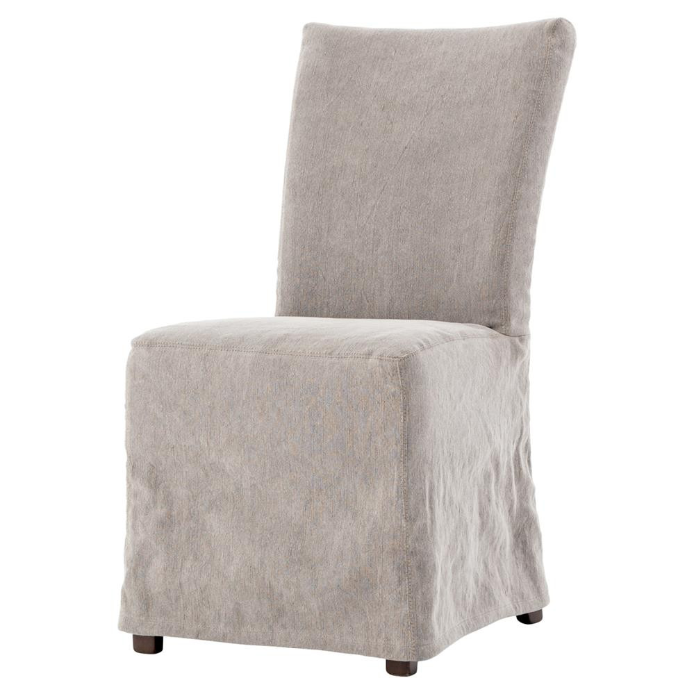 Vannie Modern Classic Grey Twill Slipcover Dining Chair | Kathy Kuo Home