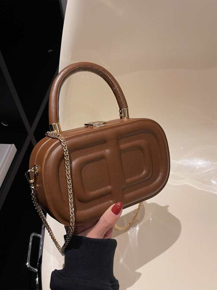 Mini Geometric Embossed Chain Box Bag | SHEIN