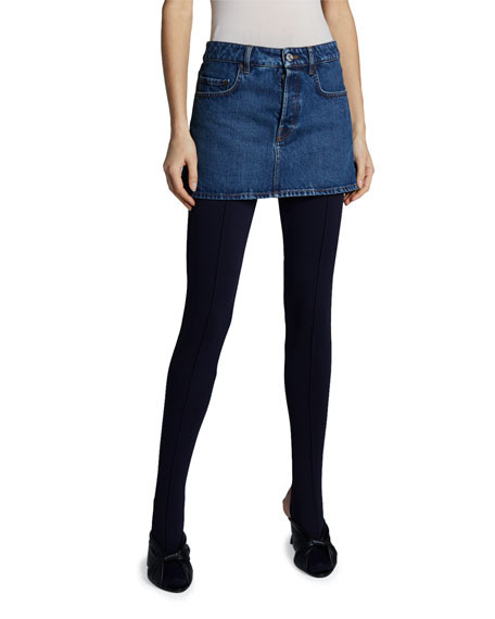 Balenciaga Low-Waist Denim Miniskirt | Neiman Marcus