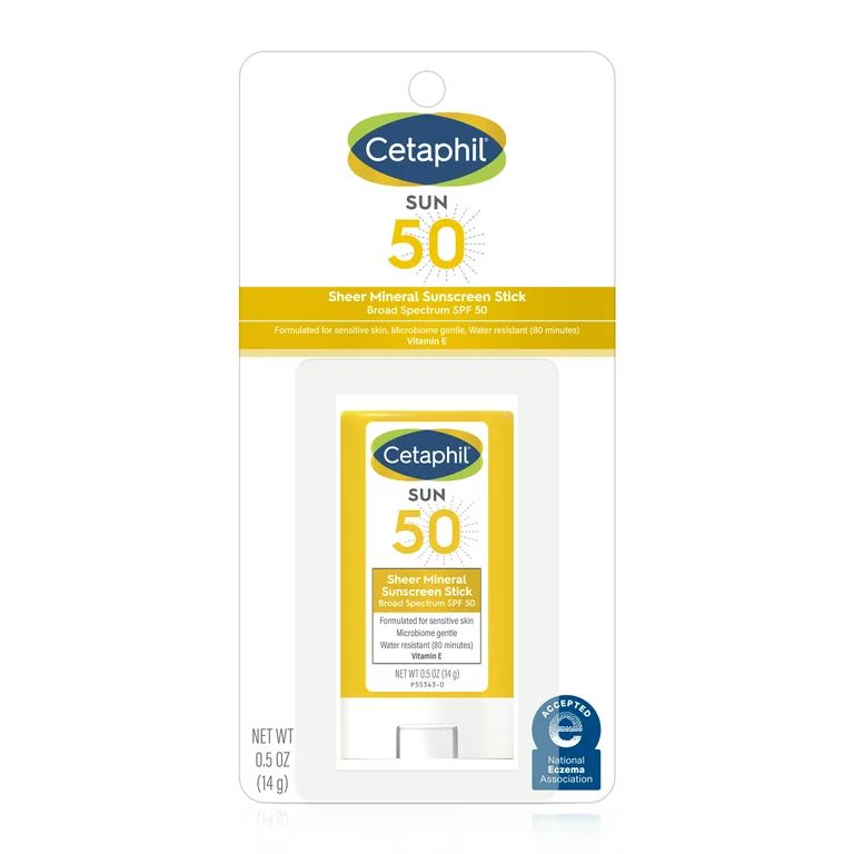 Cetaphil Sheer Mineral Sunscreen Stick for Face & Body SPF 50, 0.5oz | Walmart (US)