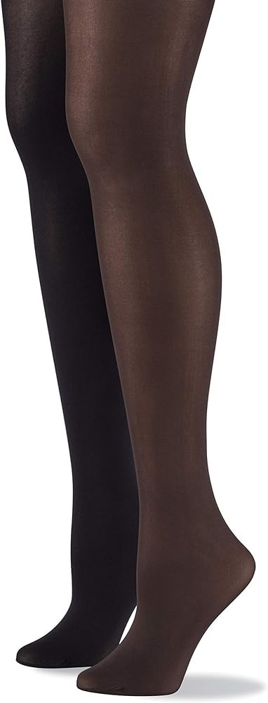 No Nonsense Women's Opaque Sheer to Waist Tight, Black/Espresso, XXL at Amazon Women’s Clothing... | Amazon (US)