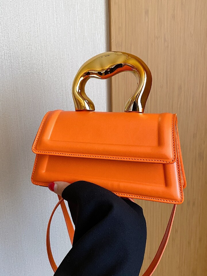 Y2K, steampunk,Funky,Gothic Style,spooky styleMinimalist Flip Cover Fashionable Pu Square BagPerf... | SHEIN