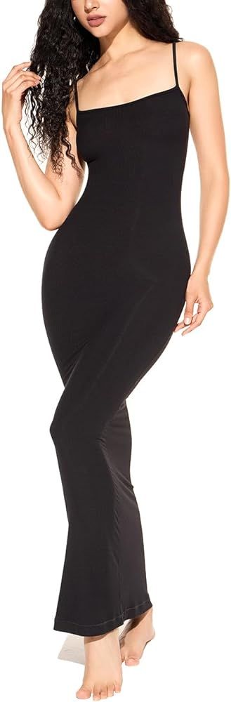 PATTERN HOUR Women's Slip Maxi Dress Long Ribbed Bodycon Dresses Soft Lounge Slipdress for Women | Amazon (US)