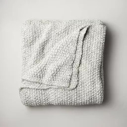 King Chunky Knit Bed Blanket Marled Gray - Casaluna\u2122: Acrylic Sweater Knit, Machine Washable... | Target
