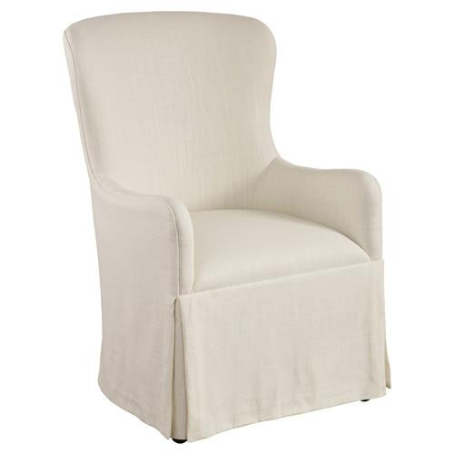 Barclay Butera Aliso Modern Cloud White Performance Caster Dining Arm Chair | Kathy Kuo Home