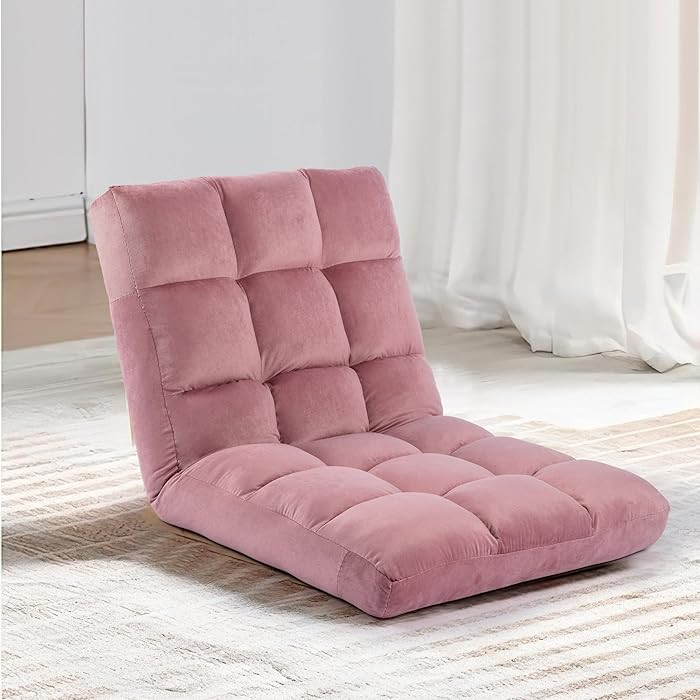 HOMYEDAMIC Floor Chair, 24 inches Wide Oversized Velvet Armless Lay Flat Floor seat Padded Medita... | Amazon (US)